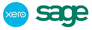Sage and Xero accounting software logos